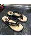 Chanel Leather Thong Flat Sandals Black 2022 01