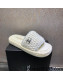 Chanel Braided Knit Flat Slide Sandals G38189 White/Silver 2022