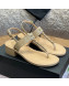 Chanel Patent Calfskin Heel Sandals 4.5cm G38200 Beige 2022