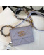 Chanel 19 Lambskin Mini Wallet on Chain WOC Purple 2022 39