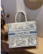 Dior Large Book Tote Bag in Blue Gradient Toile de Jouy Embroidery 2021 120142