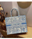 Dior Large Book Tote Bag in Blue Toile de Jouy Embroidery 2021 120148