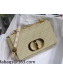 Dior Small Caro Bag in Beige Cannage Embroidery 2021 120159