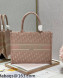 Dior Medium Book Tote Bag in Light Pink Oblique Embroidery 2021 120144