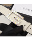 Gucci Leather Belt with Square G Buckle 550106 34MM White 2019
