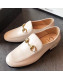 Gucci Horsebit Leather Loafer with Crystals Heel 523097 White 2019