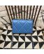 Chanel 19 Quilted Goatskin Wallet on Chain WOC AP0957 Blue 2019
