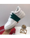 Roger Vivier Viv' Skate Calfskin Buckle Sneakers White/Green 2019