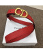 Dior Calfskin Belt 20mm with CD Buckle Red 2019