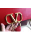 Valentino Medium VRing Calfskin Shoulder Bag 0004M Red/Burgundy 2019
