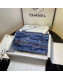 Chanel Tweed Medium Flap Bag Blue/Gray 2019