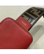 Fendi Strap You Calfskin FF Shoulder Strap with iPhone Pocket Red/Brown 2019