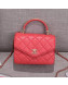 Chanel Small Flap Bag with Top Handle AS0625 Red 2019
