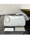 Dior Vintage Grained Leather Hobo Bag White 2019