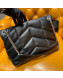 Saint Laurent Loulou Puffer Medium Bag in Quilted Lambskin 577475 Black/Silver 2019