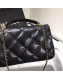 Chanel Quilted Lambskin Classic Medium Flap Bag with Top Handle AS1115 Black 2019