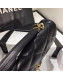 Chanel Quilted Lambskin Classic Medium Flap Bag with Top Handle AS1115 Black 2019