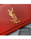 Saint Laurent Medium Kate Chain Crossbody Bag in Grained Leather 470428 Red 2019