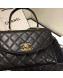 Chanel Quilted Lambskin Flap Bag with Top Handle AS1175 Black 2019