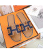 Hermes Oran Denim Flat Slide Sandals Blue/Brown 2021 12