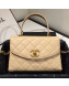 Chanel Quilted Lambskin Flap Bag with Top Handle AS1175 Apricot 2019