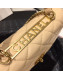 Chanel Quilted Lambskin Flap Bag with Top Handle AS1175 Apricot 2019
