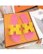 Hermes Oran Suede Flat Slide Sandals Yellow/Pink 2021 14