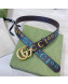 Gucci 100 Print Leather Belt 3cm Black/Brown/Aged Gold 2021 24