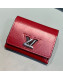 Louis Vuitton Twist XS Epi Leather Flap Wallet M68607 Burgundy 2019