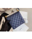 Chanel Quilted Iridescent Lambskin Pearls Flap Bag AS0584 Blue 2019