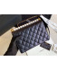 Chanel Quilted Iridescent Lambskin Pearls Flap Bag AS0585 Black 2019