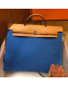 Hermes Herbag 31cm PM Double-Canvas Shoulder Bag Blue/Green/Mid-Coffee