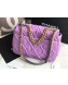 Chanel 19 Quilted Jersey Maxi Flap Bag AS1162 Purple 2019
