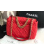 Chanel 19 Quilted Jersey Maxi Flap Bag AS1162 Red 2019
