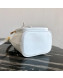 Prada Small Leather Pocket Drawstring Bucket Bag 1BH038 White 2019