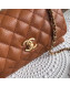 Chanel Grained Calfskin Flap Top Handle Bag Brown 2019