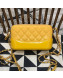 Chanel Gabrielle Clutch with Chain/Mini Bag in Grained Leather A94505 Yellow 2019