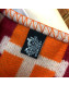 Hermes Wool Cashmere H Checker Blanket 180x135cm Orange 2019