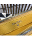 Chanel Gabrielle Clutch on Chain/Mini Bag in Grained Leather A94505 Yellow 2019