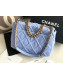 Chanel 19 Quilted Jersey Maxi Flap Bag AS1162 Blue 2019
