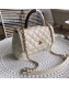 Chanel Grained Calfskin Flap Top Handle Bag White 2019