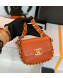 Chanel Calfskin Chain Charm Mini Flap Bag AS2833 Orange 2021 