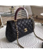 Chanel Grained Calfskin Flap Top Handle Bag Black 2019