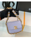 Chanel Calfskin Chain Charm Mini Flap Bag AS2833 Purple 2021 