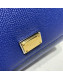 Dolce&Gabbana Classic Medium Sicily Palm-Grained Leather Top Handle Bag Royal Blue