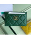 Chanel Quilted Lambskin Chain CC Card Holder AP0731 Green 2019