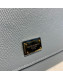 Dolce&Gabbana Classic Medium Sicily Palm-Grained Leather Top Handle Bag Light Grey