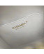Chanel Grained Calfskin Long Vanity Case Top Handle Bag AS0988 White 2019
