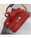 Chanel Grained Calfskin Long Vanity Case Top Handle Bag AS0988 Red 2019