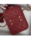 Chanel Grained Calfskin Long Vanity Case Top Handle Bag AS0988 Burgundy 2019